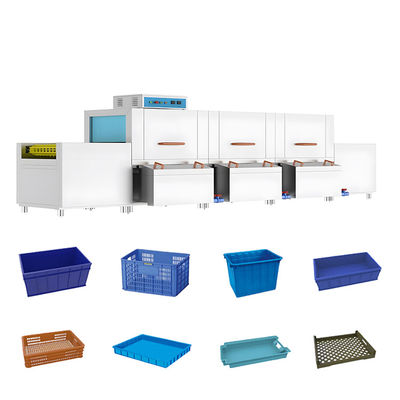 Buon prezzo Lavatrice di pallet di plastica multiscene CE, anti-corrosione Lavatrice di casse di plastica in linea