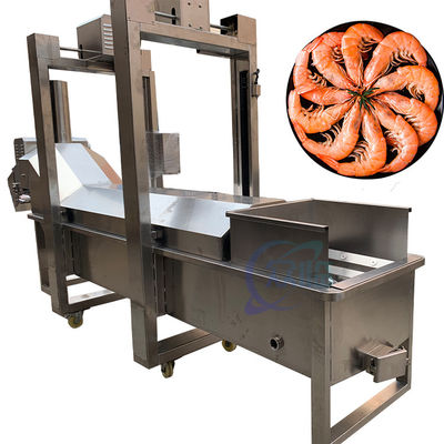 Buon prezzo Linea di cottura e pulizia di aragoste acquatiche Macchine per la pulizia industriale di gamberetti e aragoste Macchine per il blanchimento a vapore di gamberetti in linea