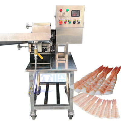 Buon prezzo Macchina di taglio di gamberetti da sushi Tagliatrice di gamberetti cotti Tagliatrice automatica di gamberetti in linea