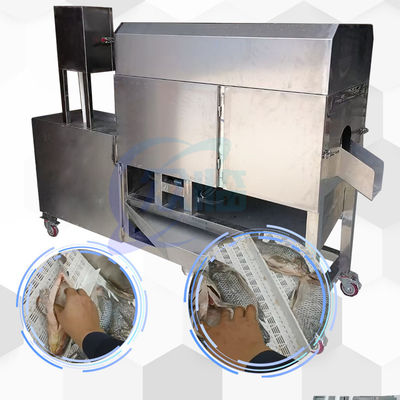 Buon prezzo Facile da usare Macchina per la pulizia degli estrusori del pesce Macchina per la spaccatura del ventre del pesce 50pcs/min 1.52KW in linea