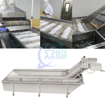 Buon prezzo Linea di produzione di gamberetti sushi al vapore Macchina di raffreddamento ad acqua di gamberetti sbiancati Macchina di raffreddamento di gamberetti cotti in linea