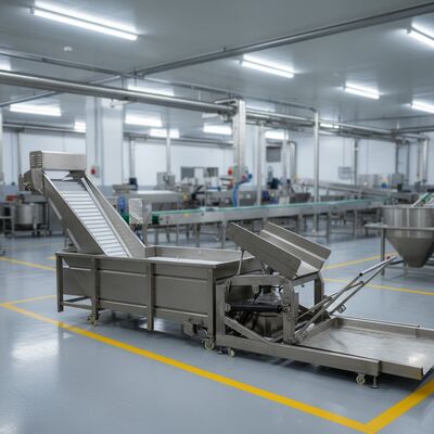 Buon prezzo 380V Automatic Overturning Barrel 50Hz Automatic Barrel Tipper 2100x1560x1300mm Automatic Drum Flipping Machine per frutti di mare in linea