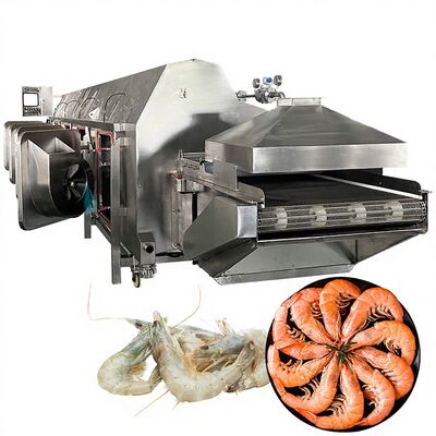 Buon prezzo 700-1000KG/H Cucina automatica per gamberetti Stabile Macchine per cucinare i frutti di mare in galleria Cucina per acqua per gamberetti Cucina automatica per sbiancamento in linea