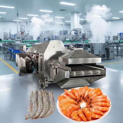 Buon prezzo Durevole macchina per cucinare gamberetti intelligente Multiscena 11000x2200x2000mm Fornello per gamberetti Linea di cottura per gamberetti per la cottura di piante di pesce in linea