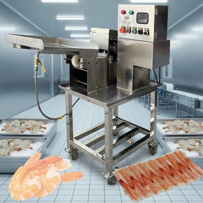 Buon prezzo Taglierina stabile per gamberetti per sushi Tagliatrice industriale veloce per gamberetti Attrezzatura multiuso per il taglio di gamberetti Lavorazione intelligente dei gamberetti in linea