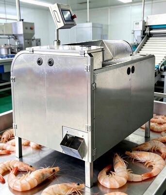 Buon prezzo Scalatrice di gamberetti commerciale Macchina automatica di sbucciatura di gamberetti 1500W Macchina di sbucciatura di gamberetti Macchina multiuso per sbucciare i gamberetti in linea