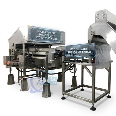 Buon prezzo Macchina per il taglio della testa di gamberi ad alta capacità in acciaio inossidabile 316L 500-800KG 7,5KW 50Hz in linea