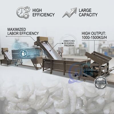 Buon prezzo Attrezzatura multifunzionale per l'impianto di lavorazione dei frutti di mare, grado alimentare SUS304, 1200-1800KG, 15KW, 60Hz in linea
