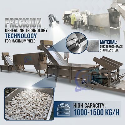 Buon prezzo Compact Shrimp Head Separation Machine SUS304 1500-2000KG 0.8KW 440V For Commercial Kitchen in linea