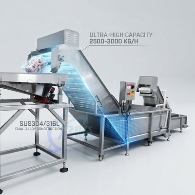 Buon prezzo Custom Built Prawn Processing Machine Precision SUS316 2000-2500KG 0.8KW 60Hz For Food Processing Factory in linea