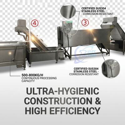 Buon prezzo Turnkey Shrimp Processing Line Machine SUS316 1200-1800KG 5.5KW 220V For Commercial Kitchen in linea