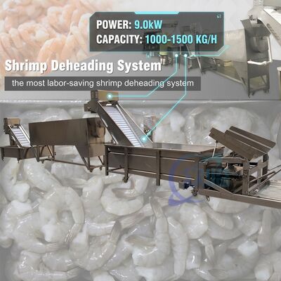 Buon prezzo Sistema igienico automatico per la decapitazione di gamberi SUS316L 2500-3000KG 7.5KW 415V per fabbrica di pesce in linea