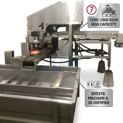 Buon prezzo Sistema automatico di decapitazione per gamberetti SUS316L 2000-2500KG 3.0KW 415V per fabbrica di ristorazione in linea